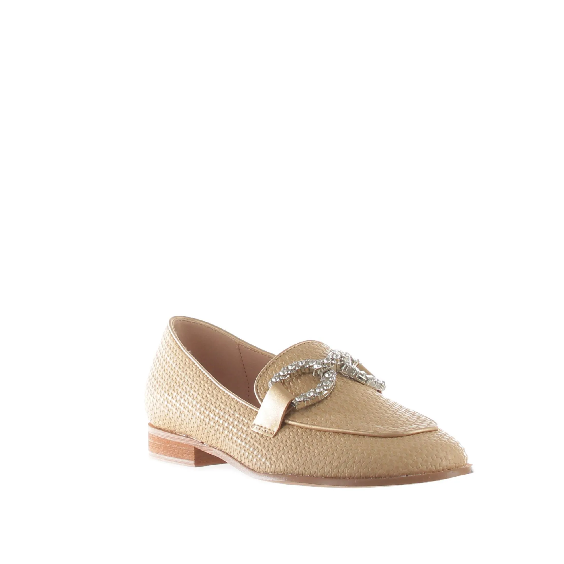 Mocassino in tessuto con strass