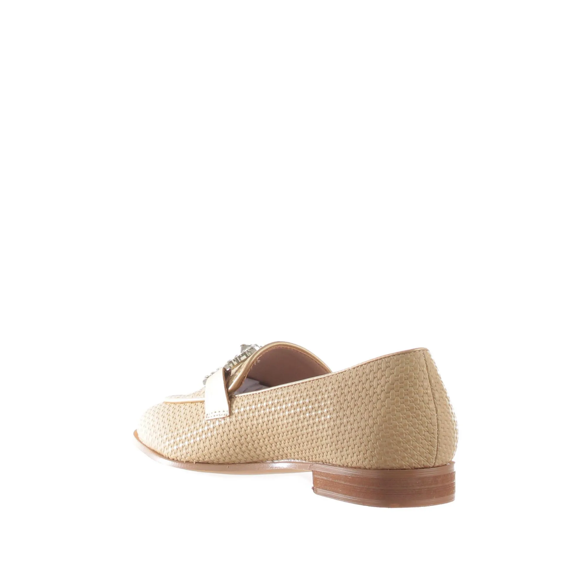 Mocassino in tessuto con strass