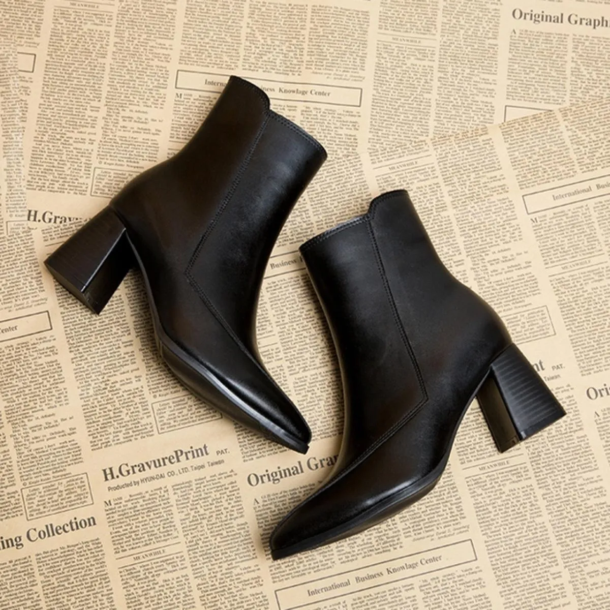 Moda Inverno Chunky Donne Scarpe Alla Caviglia Tacchi Medi Stivali Chelsea Nuovo 2023 Punta A Punta Casual Pompe Stivali da Moto