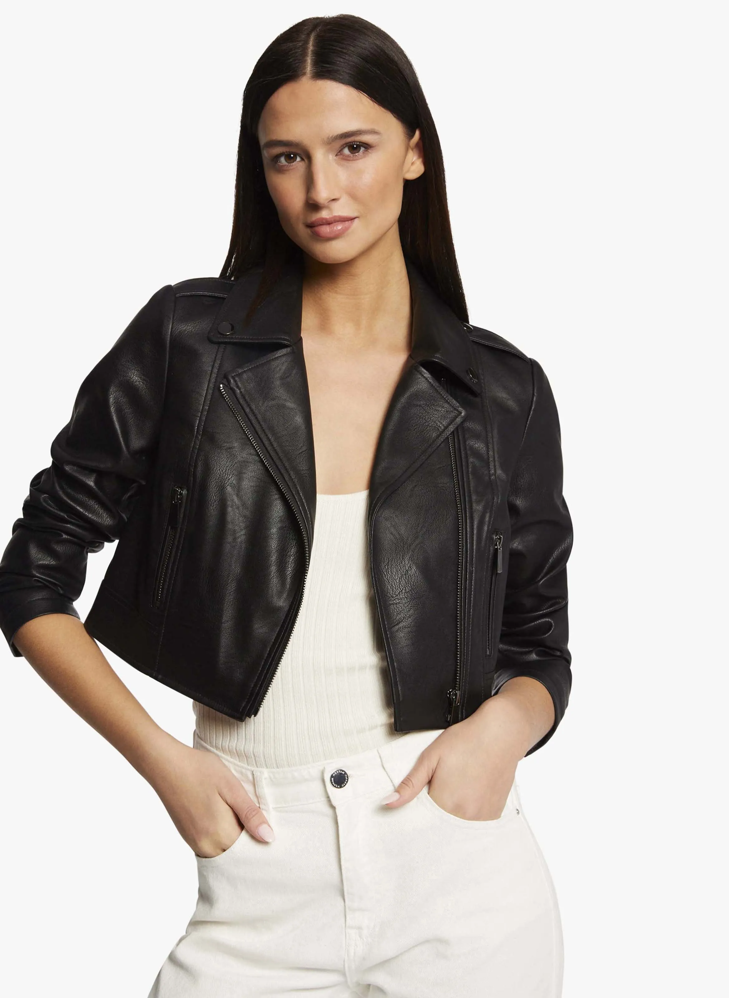 MORGAN   GUR - Giubbotto dritto con revers | Nero