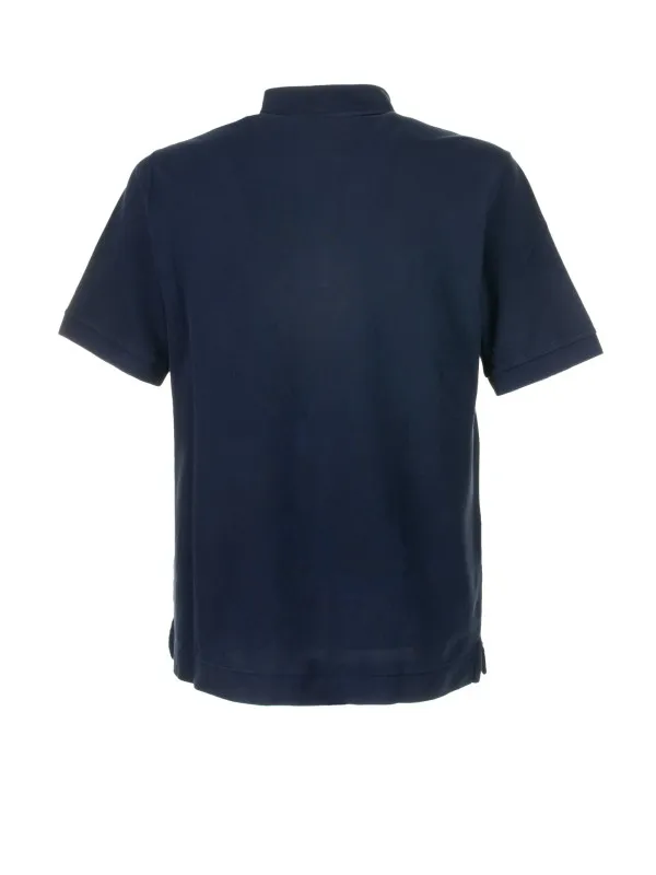 Navy blue short-sleeved polo shirt