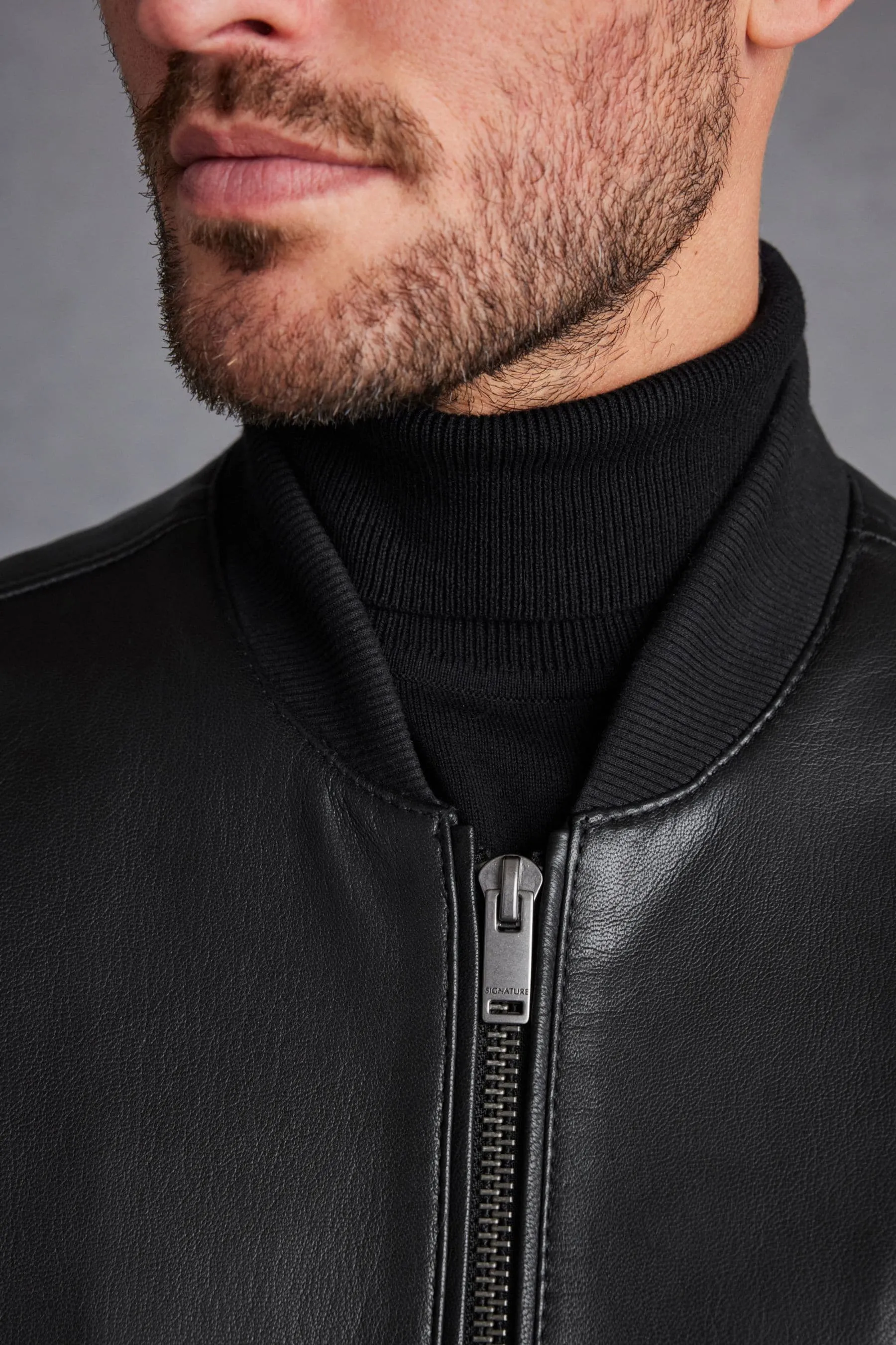 Nero  - Signature - Bomber in pelle