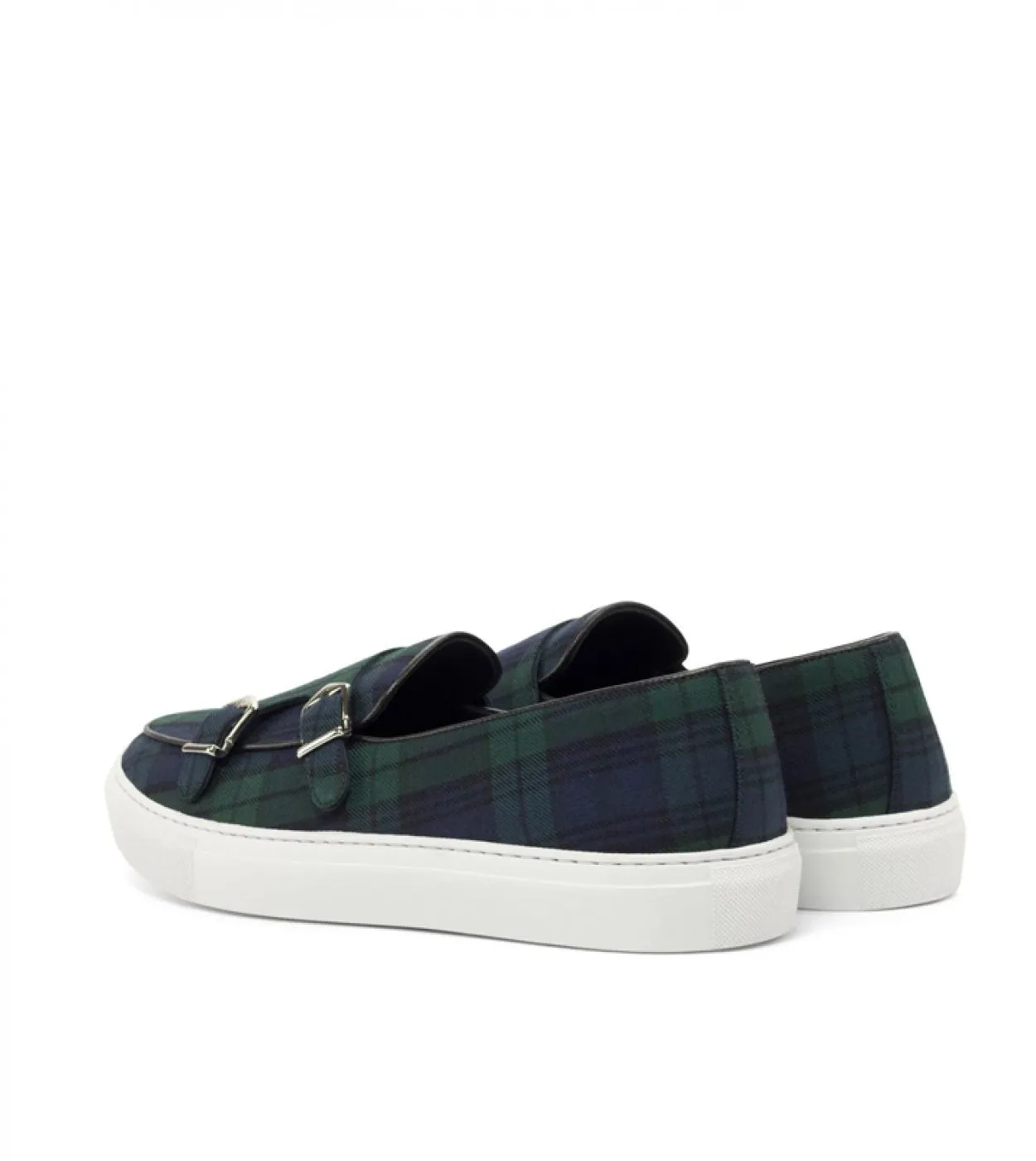 New Green Men Vulcanize Shoes Plaid Buckle Strap Monk Mocassini Scarpe casual fatte a mano per uomo con spedizione gratuita Zapa