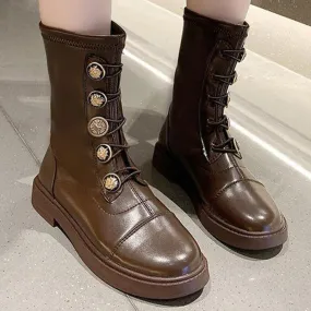 New Trend scarpe alte da donna invernali al ginocchio stivali Chelsea stivali 2023 moda con cerniera con lacci marchio di lusso