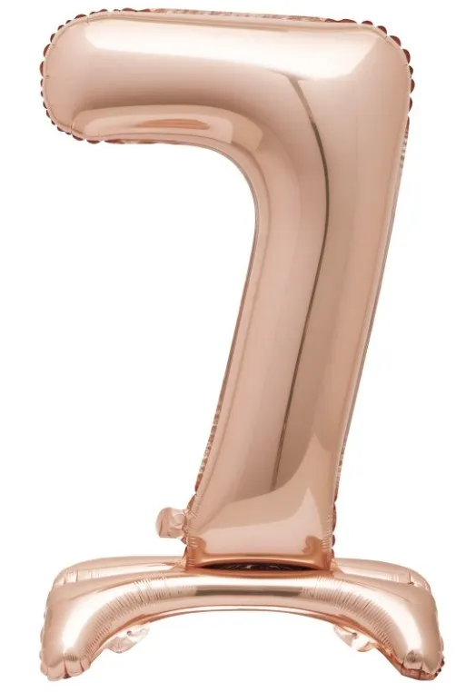 Palloncino numero 7 in piedi oro rosa 76 cm