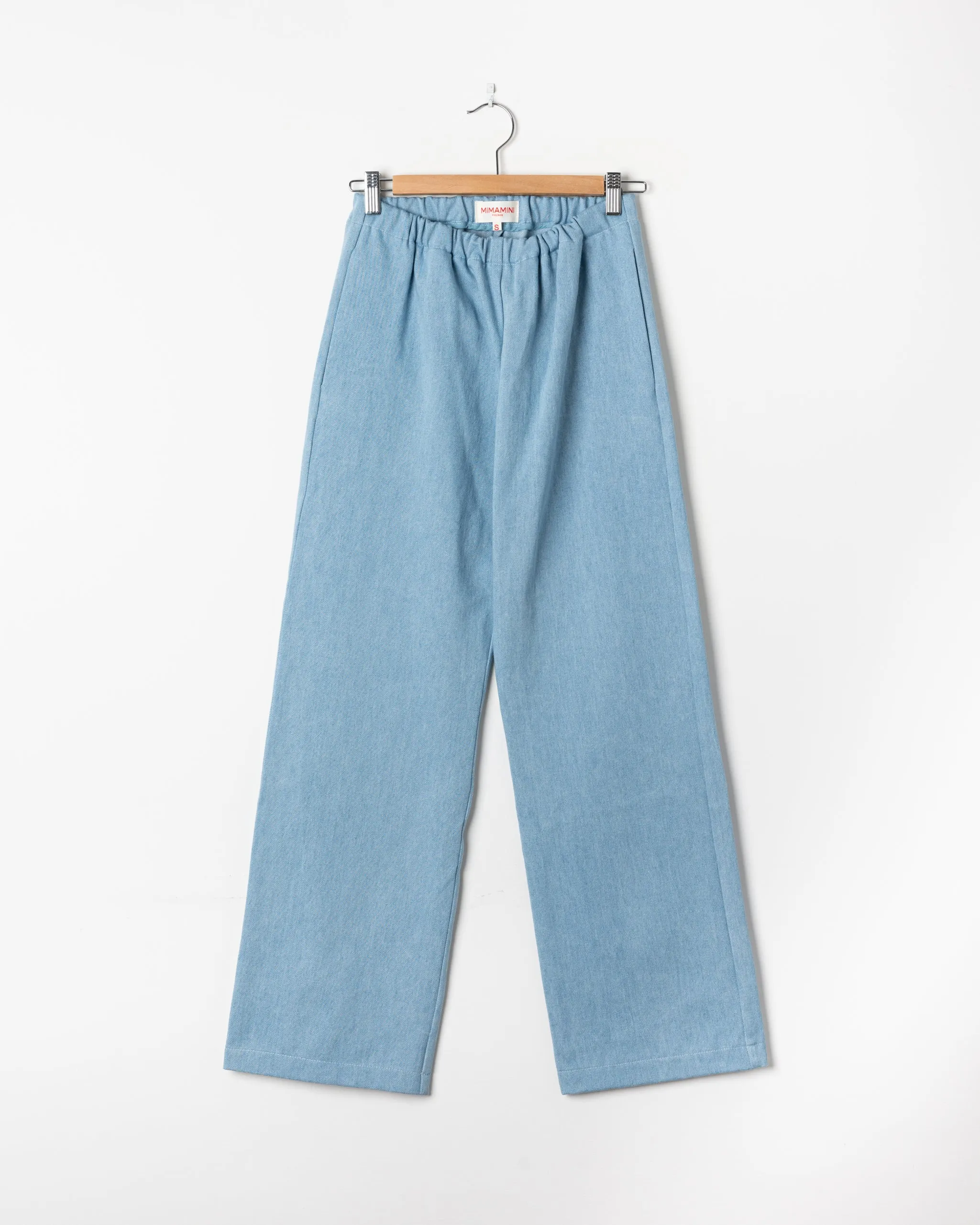 PANTALONE JEANS denim di cotone blu chiaro
