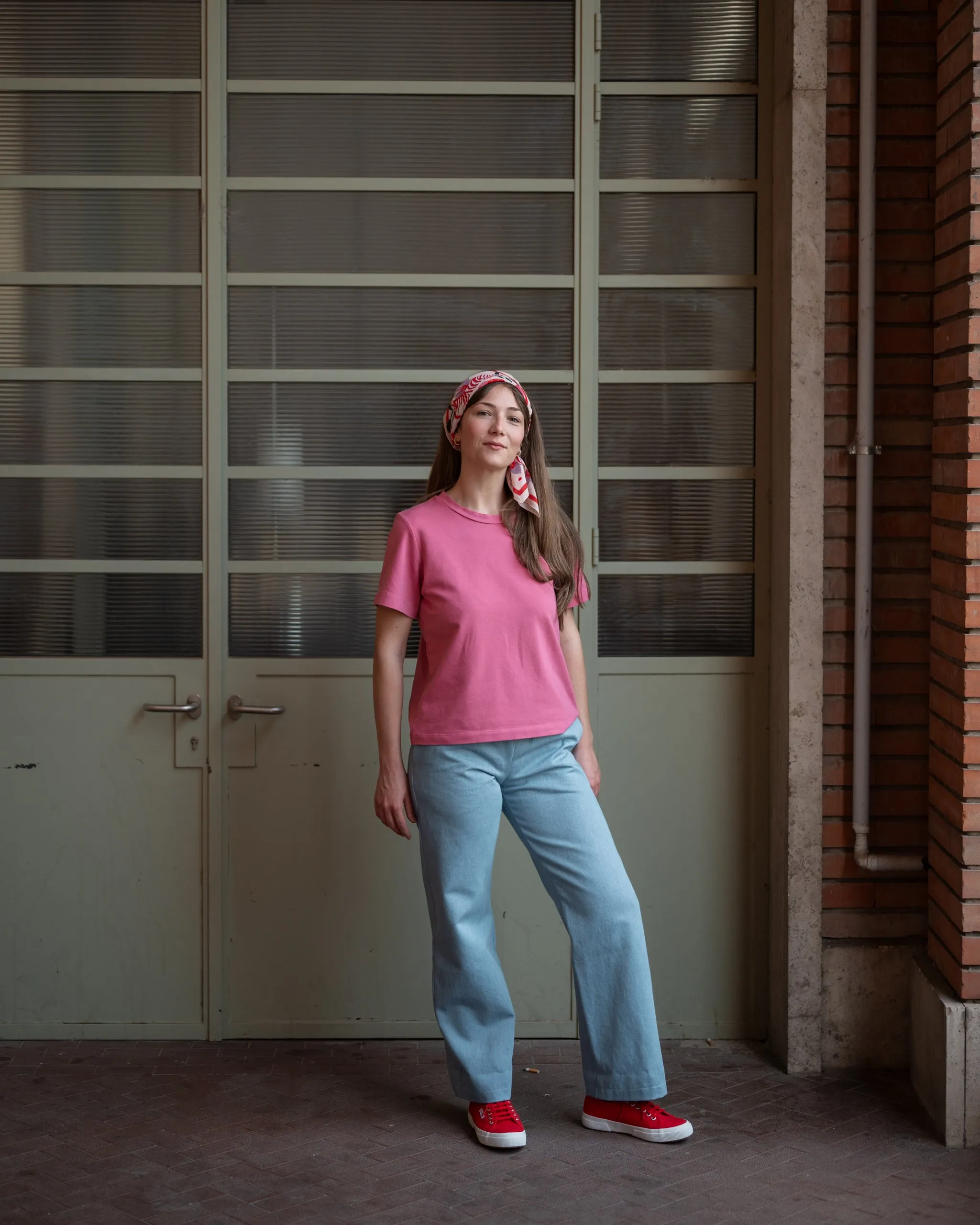 PANTALONE JEANS denim di cotone blu chiaro