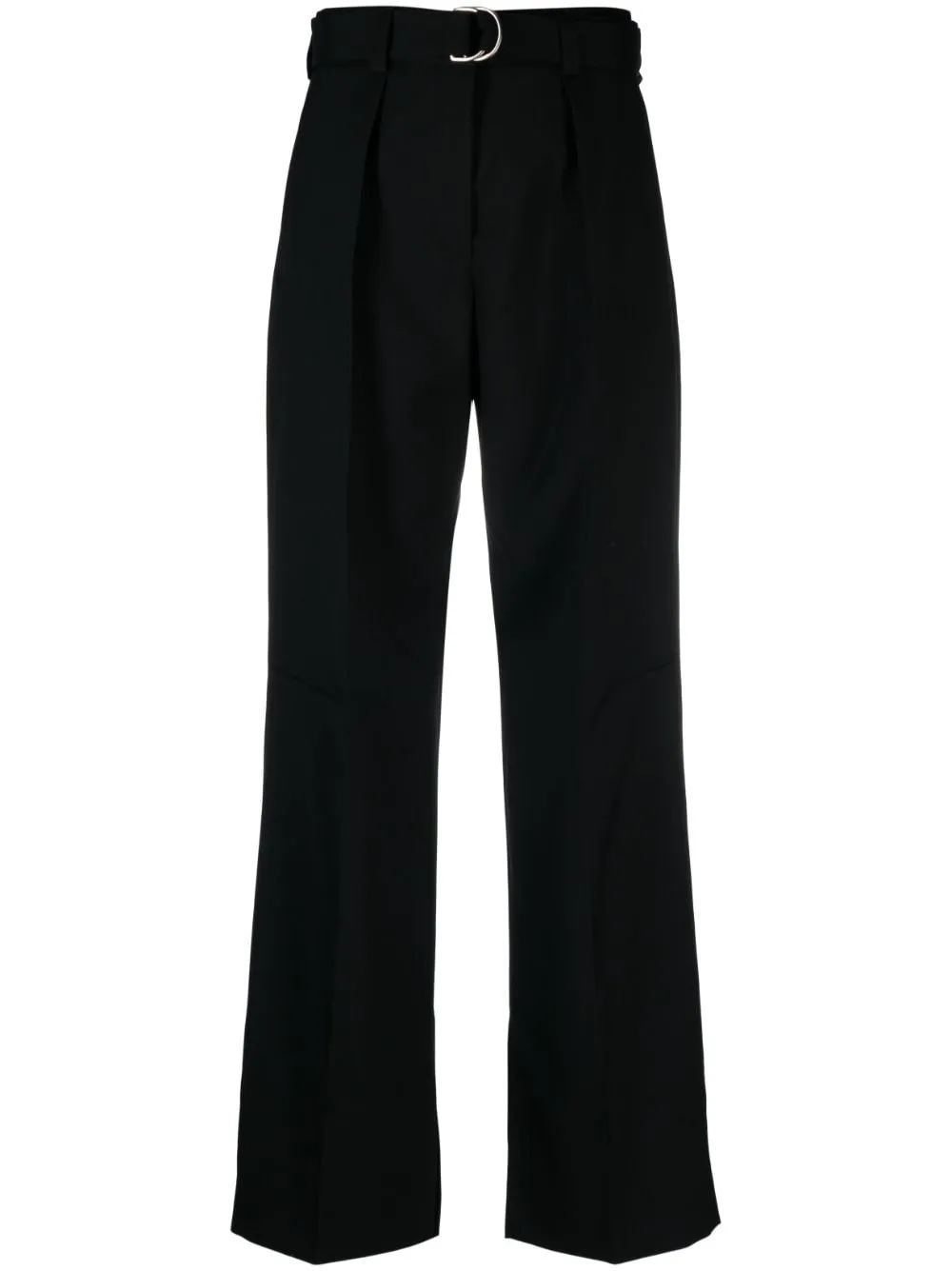 Pantaloni a vita alta con cintura in nero - donna