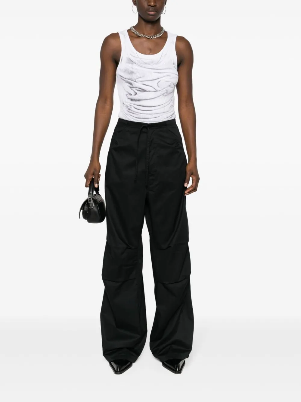 Pantaloni a vita alta Daisy in nero - donna