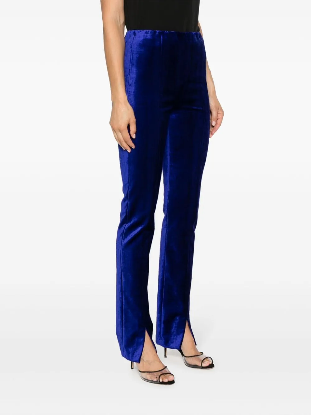 Pantaloni a vita alta in blu - donna