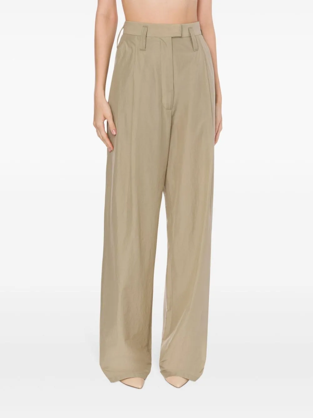 Pantaloni a vita alta in grigio - donna