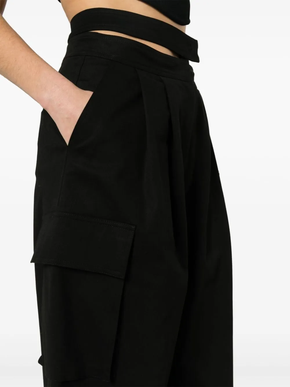 Pantaloni a vita alta in nero - donna