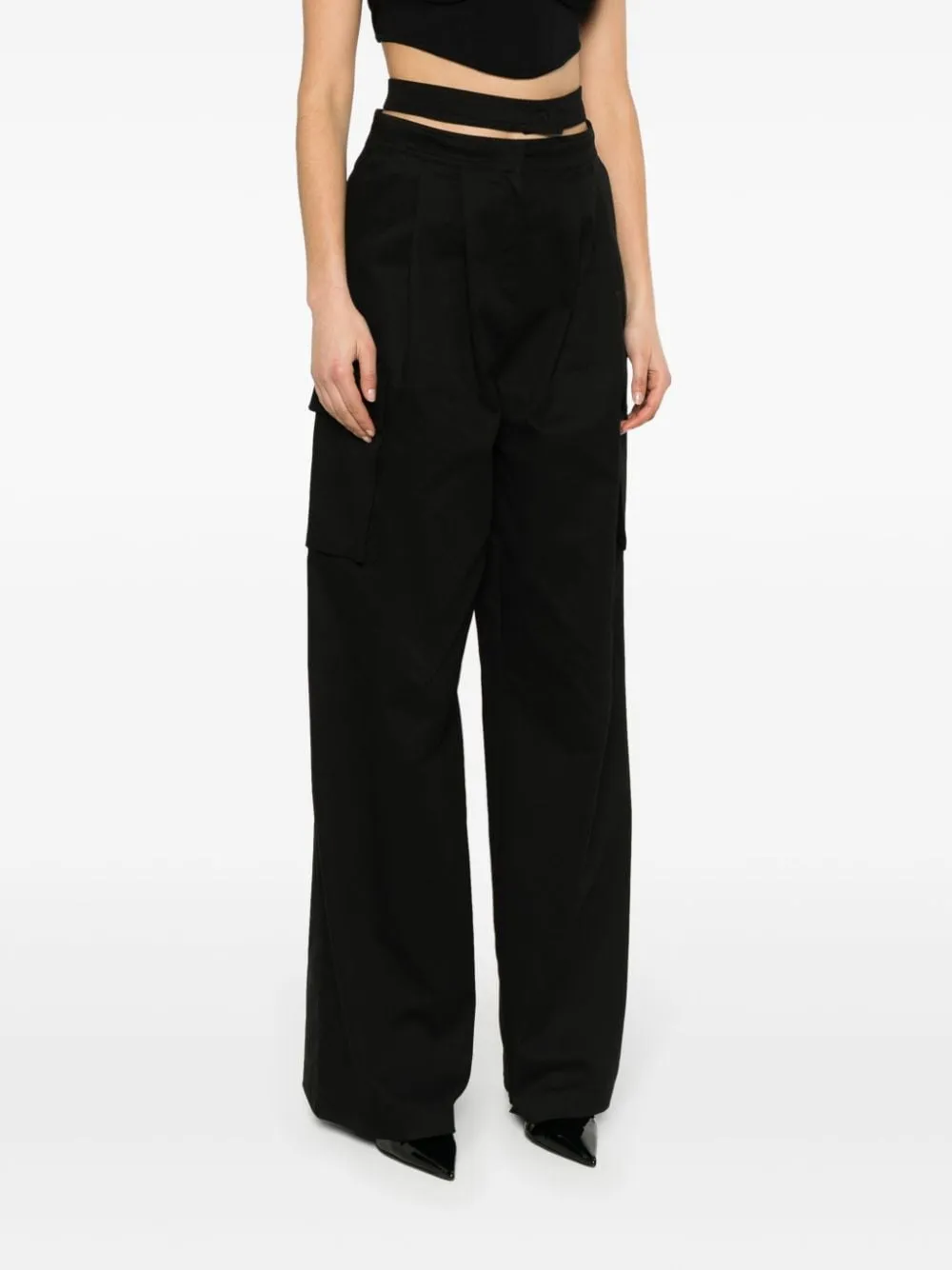Pantaloni a vita alta in nero - donna