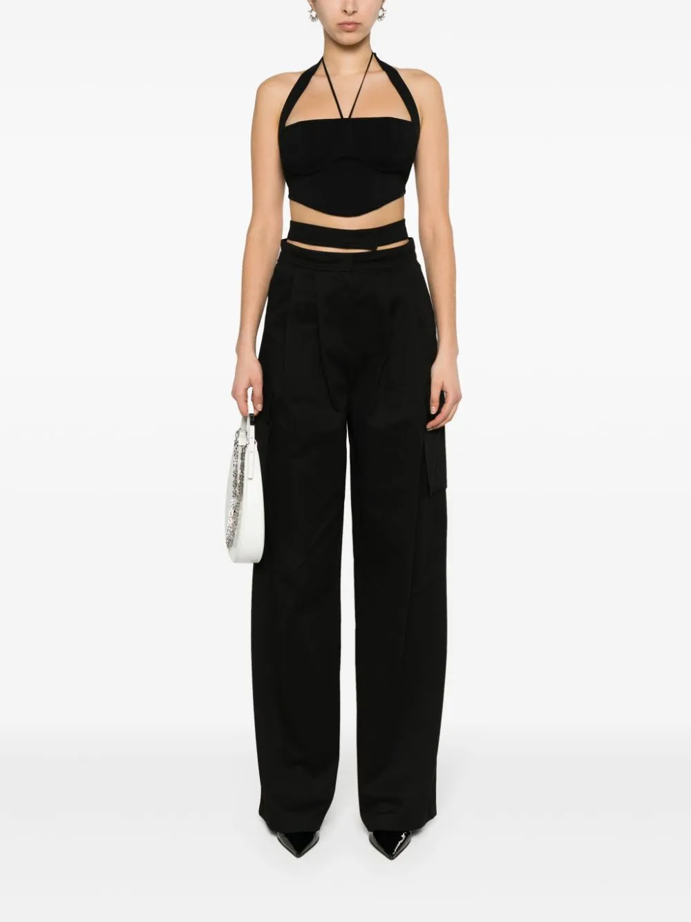 Pantaloni a vita alta in nero - donna