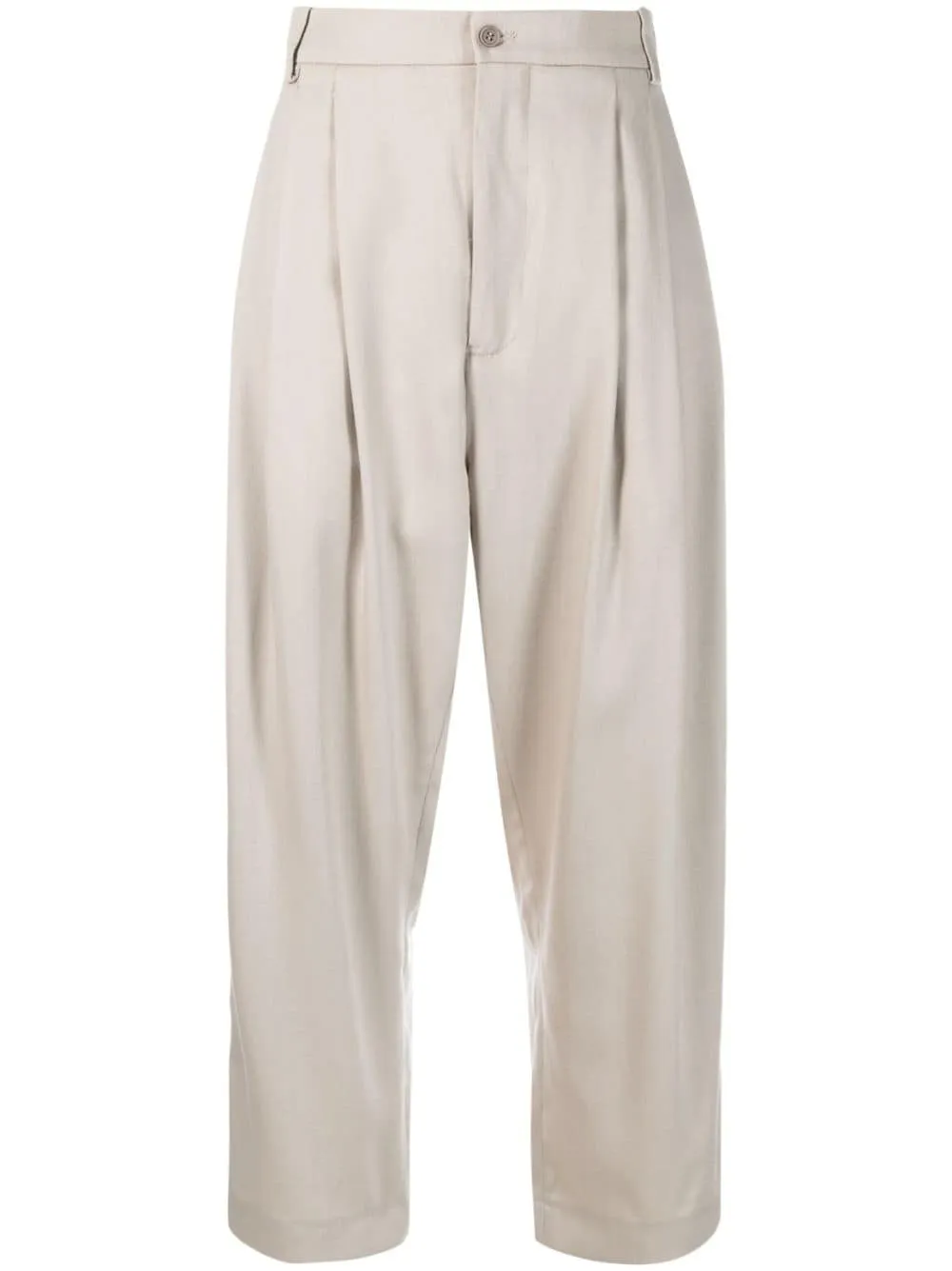 Pantaloni a vita alta in tortora - donna