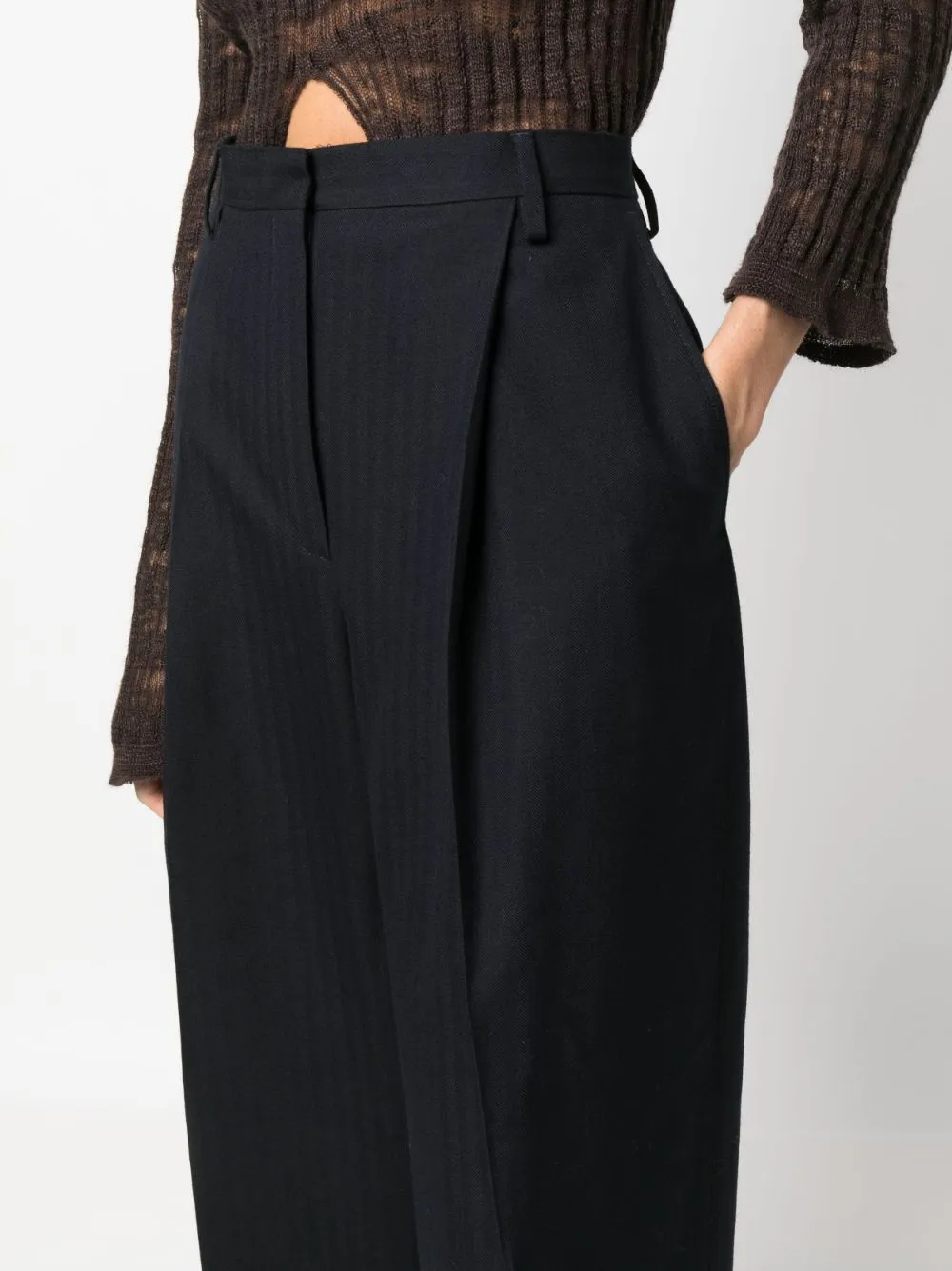 Pantaloni a vita alta porter in blu - donna