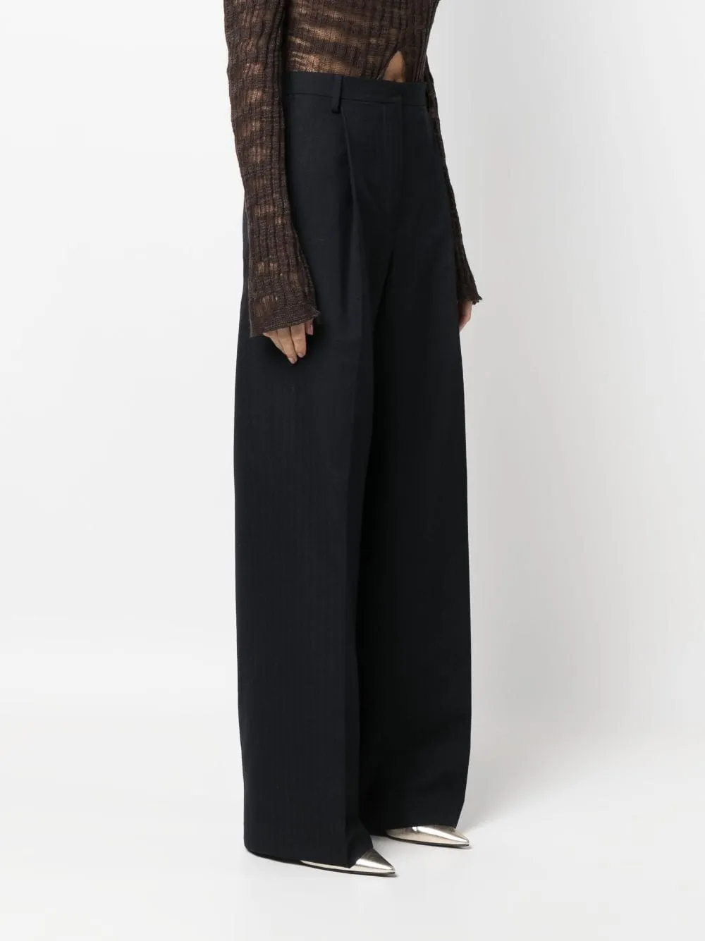 Pantaloni a vita alta porter in blu - donna