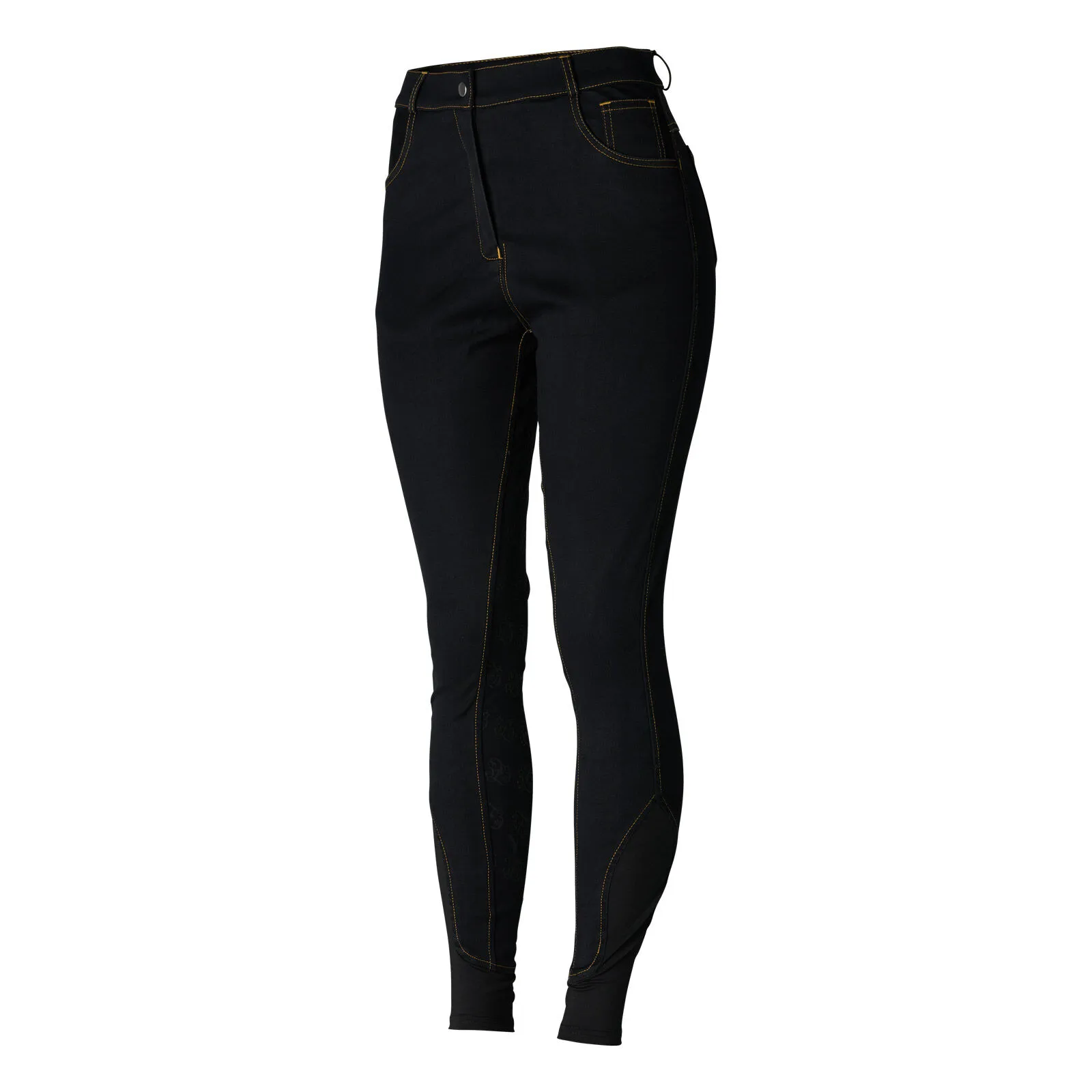 Pantaloni da equitazione da donna in denim a vita alta
