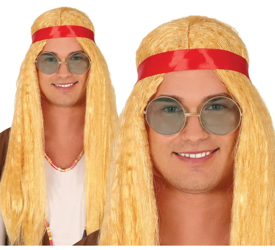Parrucca hippie con nastro rosso