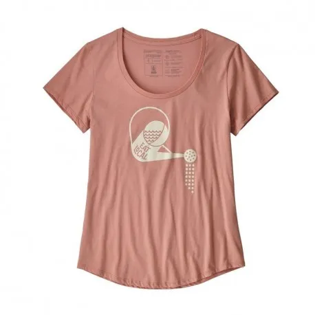 Patagonia Women's Eat Local Rain Can Organic Cotton Scoop T-Shirt flora pink