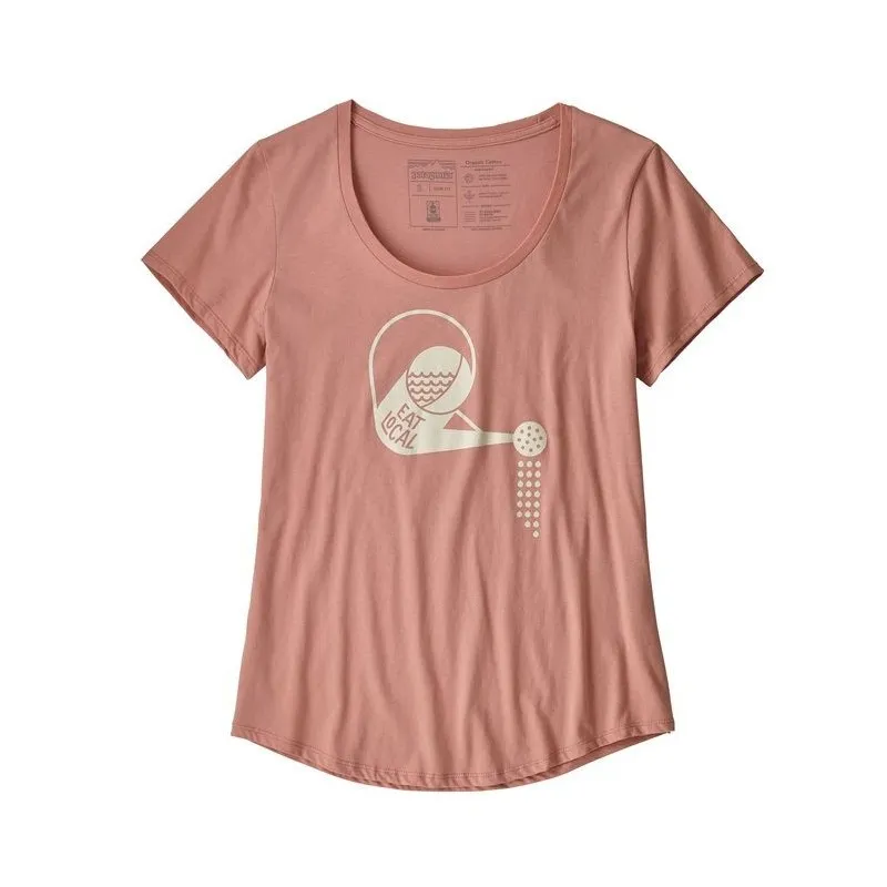 Patagonia Women's Eat Local Rain Can Organic Cotton Scoop T-Shirt flora pink