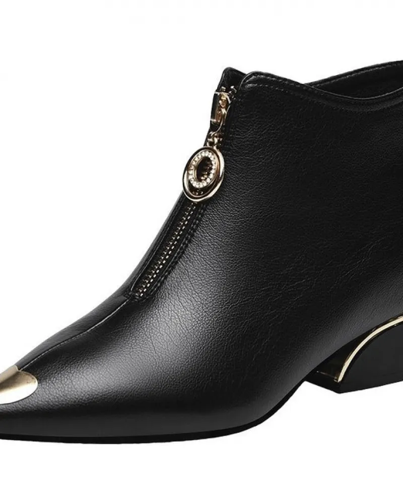 Più Stivaletti di Velluto Per Le Donne di Autunno di Inverno Delle Donne Stivali 4 centimetri Tacchi Alti 2022 Nuovo Metallo A P