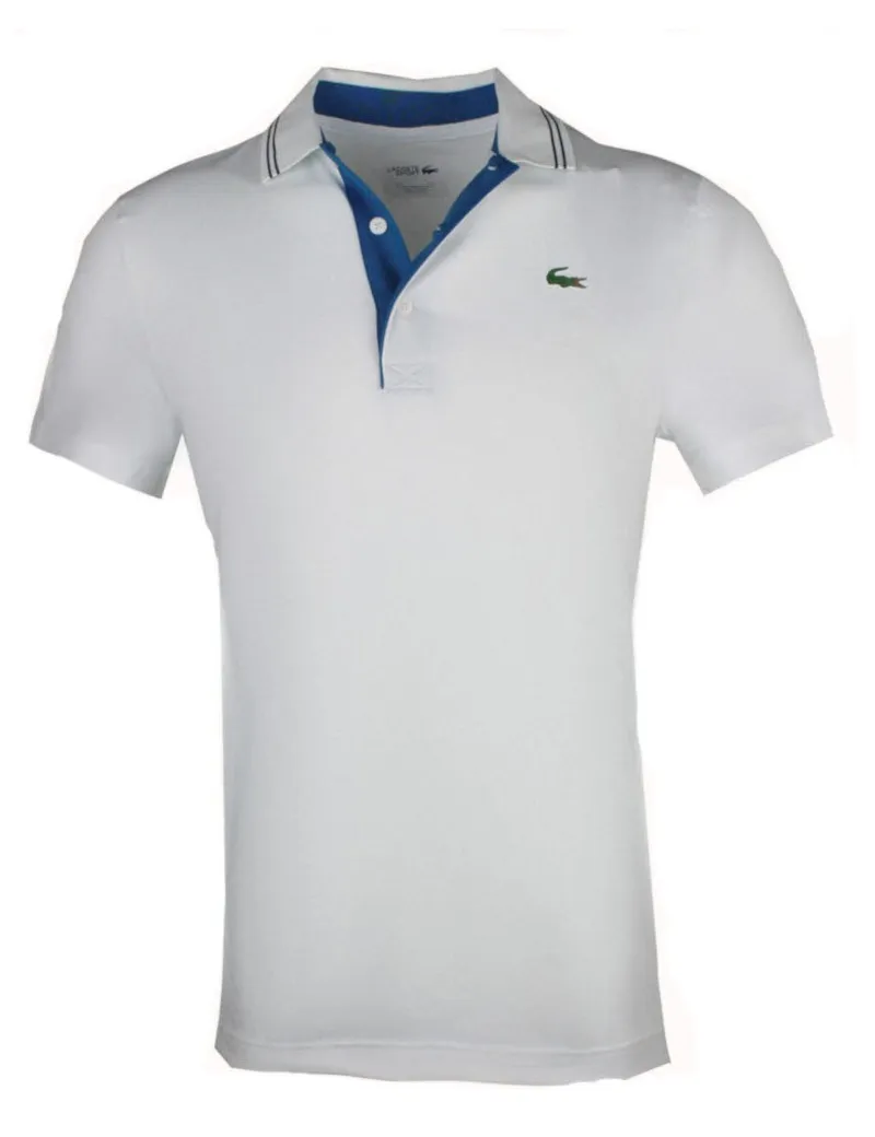 Polo uomo Lacoste sport elasticizzata bianca dh3360