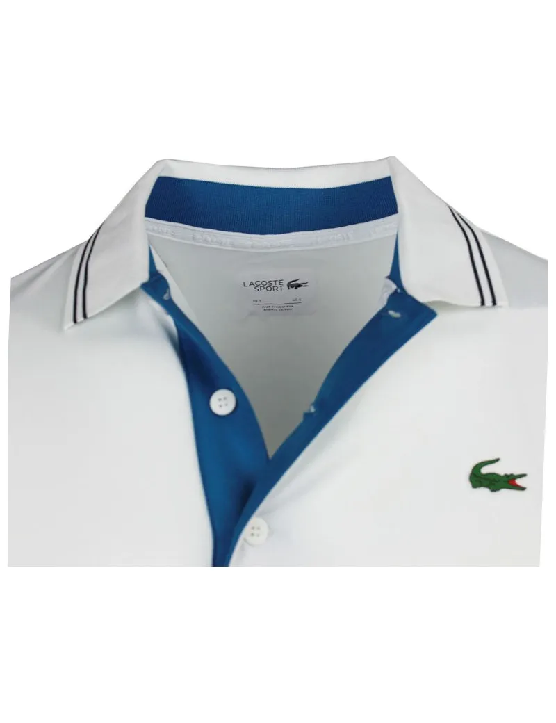 Polo uomo Lacoste sport elasticizzata bianca dh3360