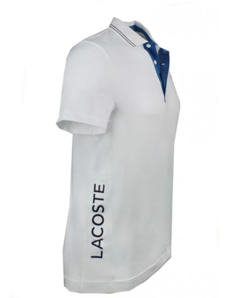 Polo uomo Lacoste sport elasticizzata bianca dh3360