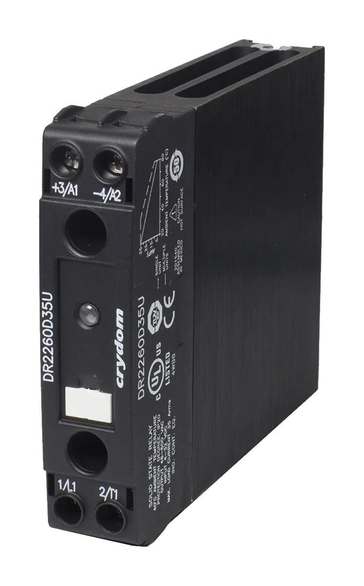 Relè a stato solido DR2260A30V, Guida DIN, 30 A, 600 V rms, Zero-cross, SP