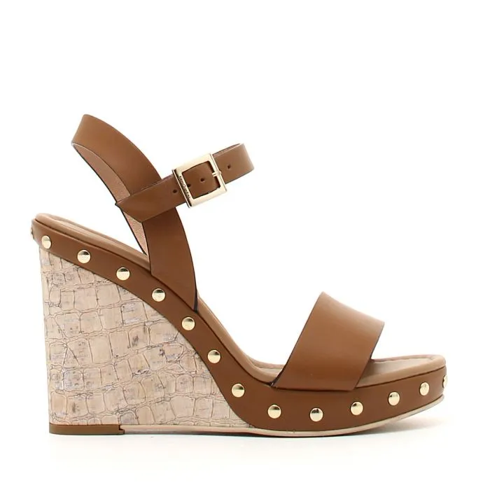 SANDALI CON ZEPPA IN PELLE
