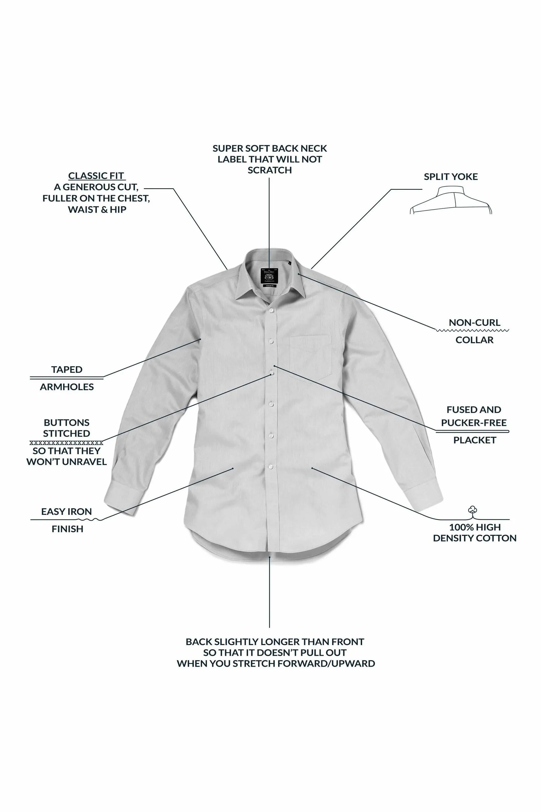 Savile - Row Co - Blu - A righe - Camicia classica con polsino doppio