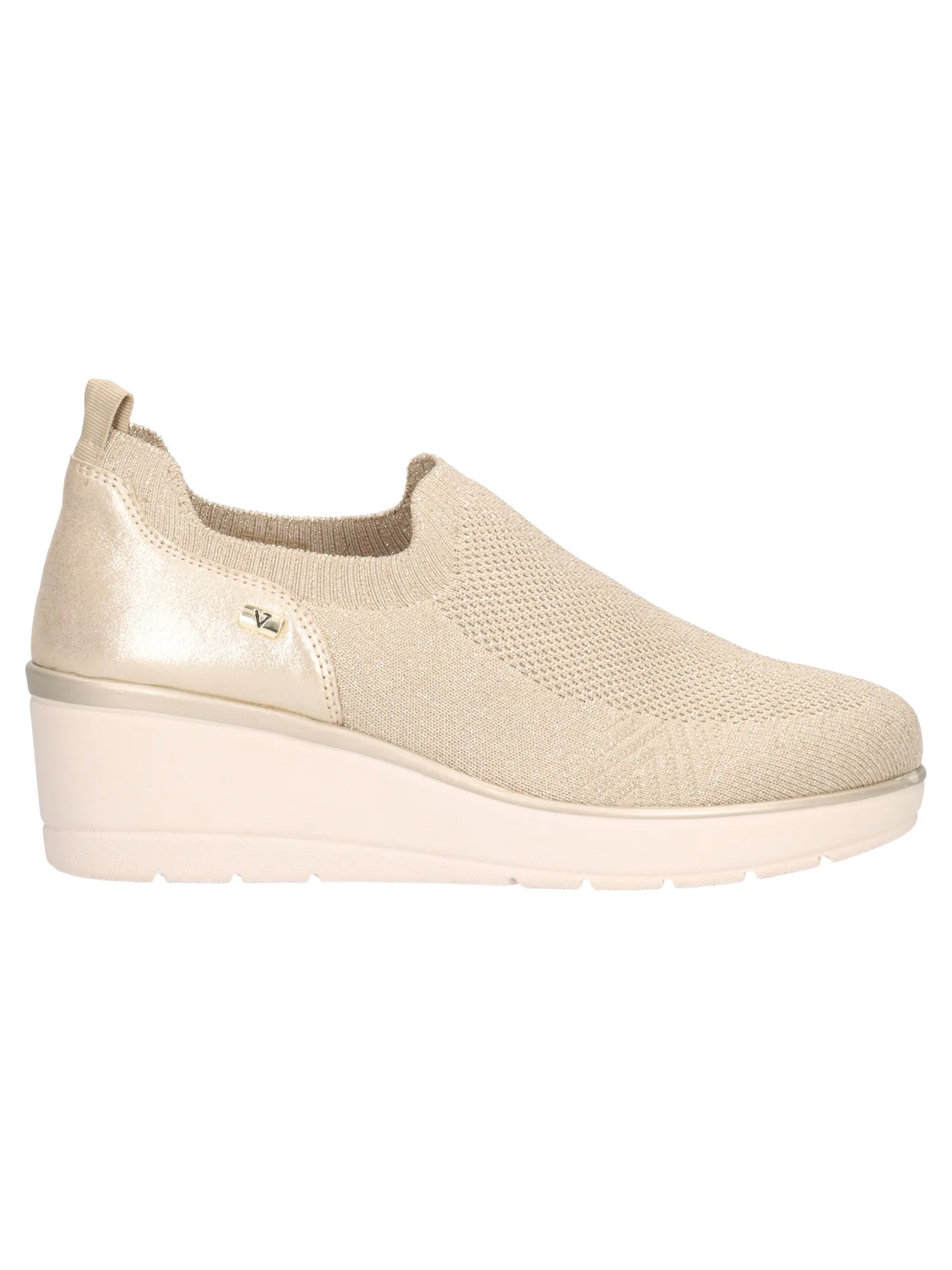 Scarpa slip on con zeppa Valleverde da donna oro