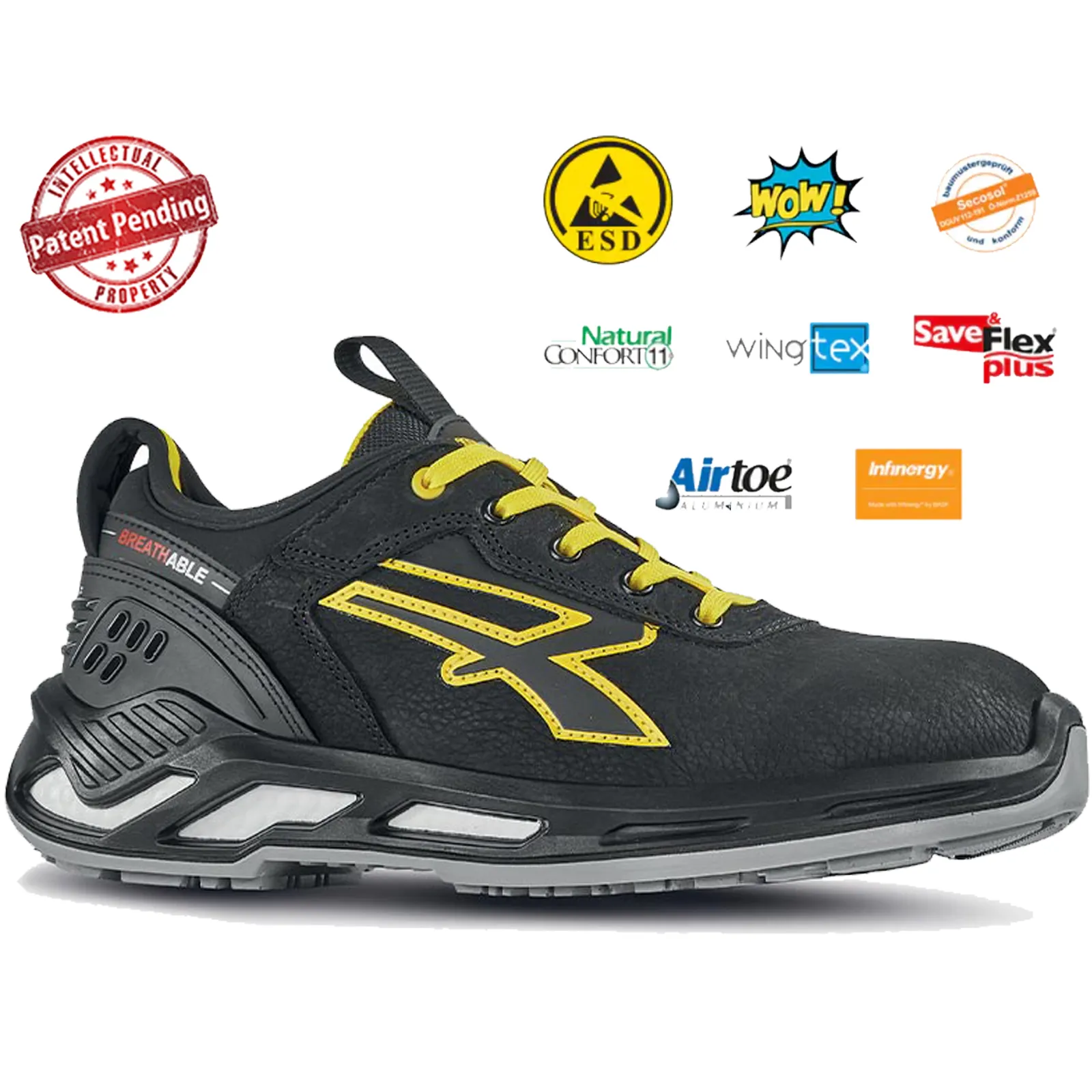 Scarpe Antinfortunistiche Basse in Pelle da Lavoro U-POWER Linea Red 360 da Uomo Donna RICK S3
