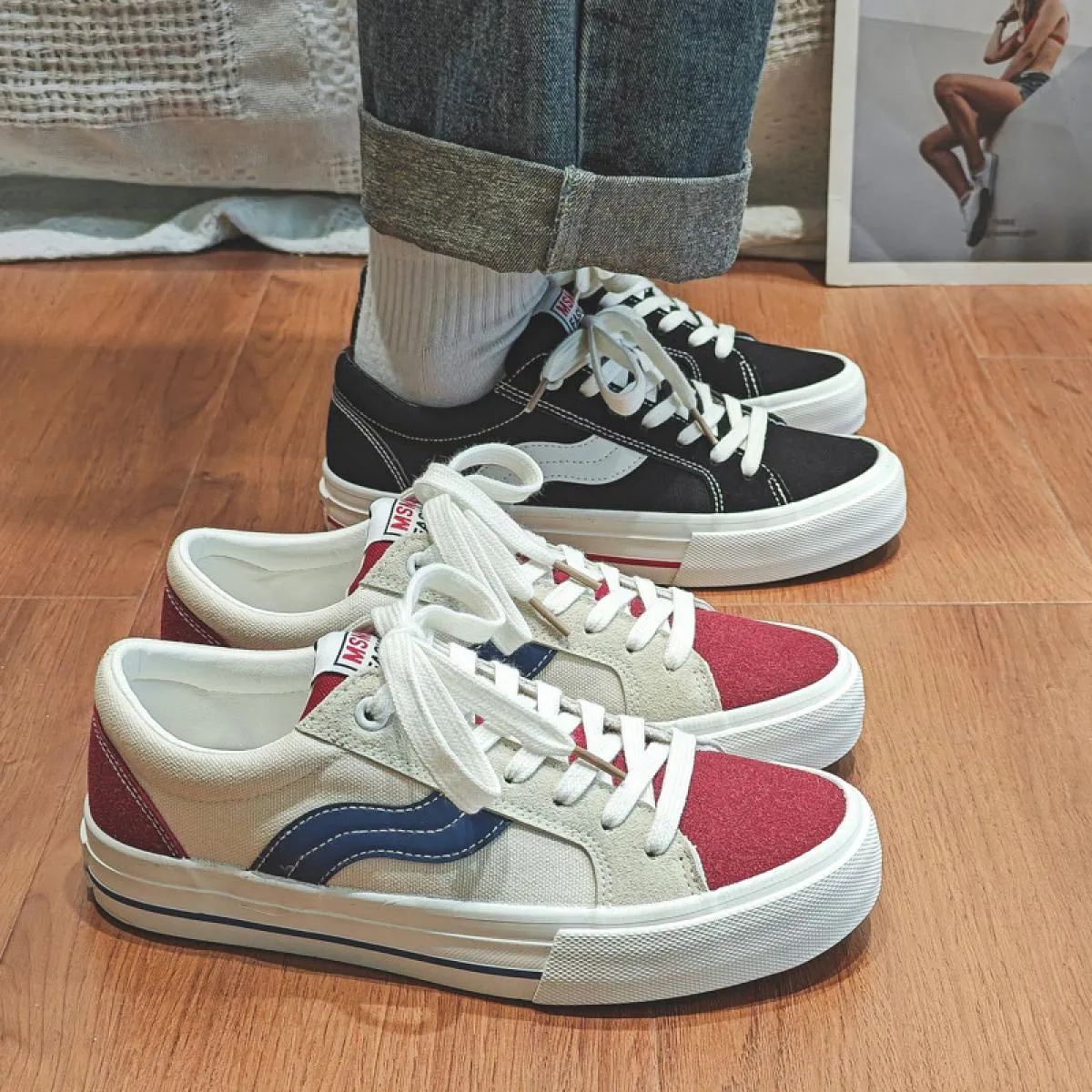 Scarpe casual da uomo firmate Scarpe da donna in tela Scarpe basse traspiranti Stringate Colori misti Scarpe da skateboard Amant