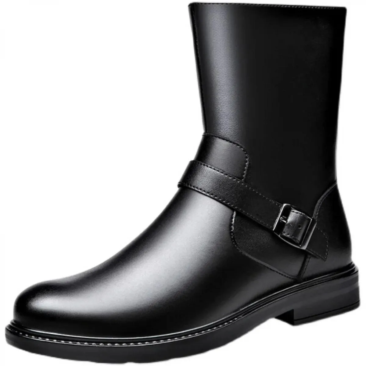 Scarpe Stivali Chelsea Uomo Inverno Camino Taglio alto Stivali Martin in vera pelle Suola spessa inglese da uomo Ins Trendy Elev