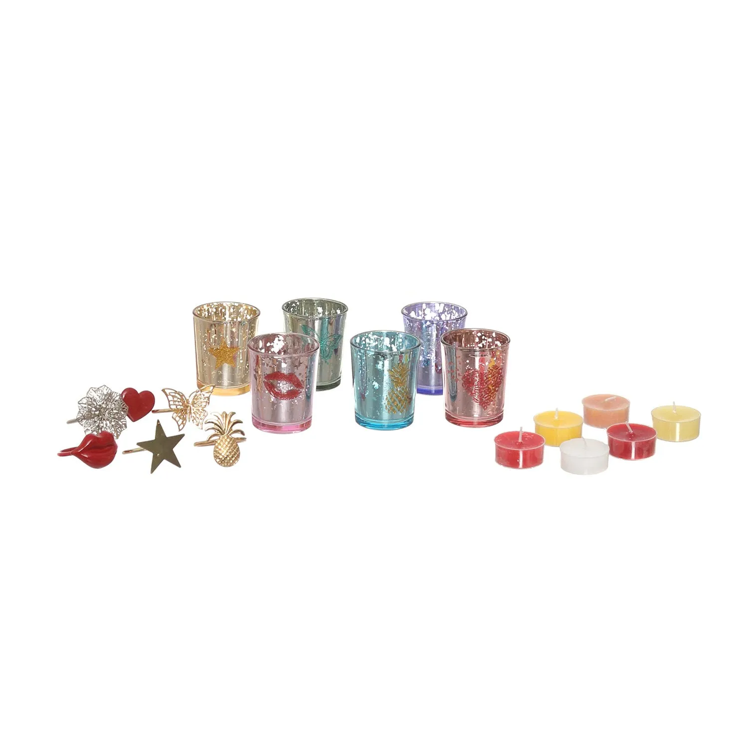 Set 6 portatovagli, 6 tealight, - e 6 portatealight 
