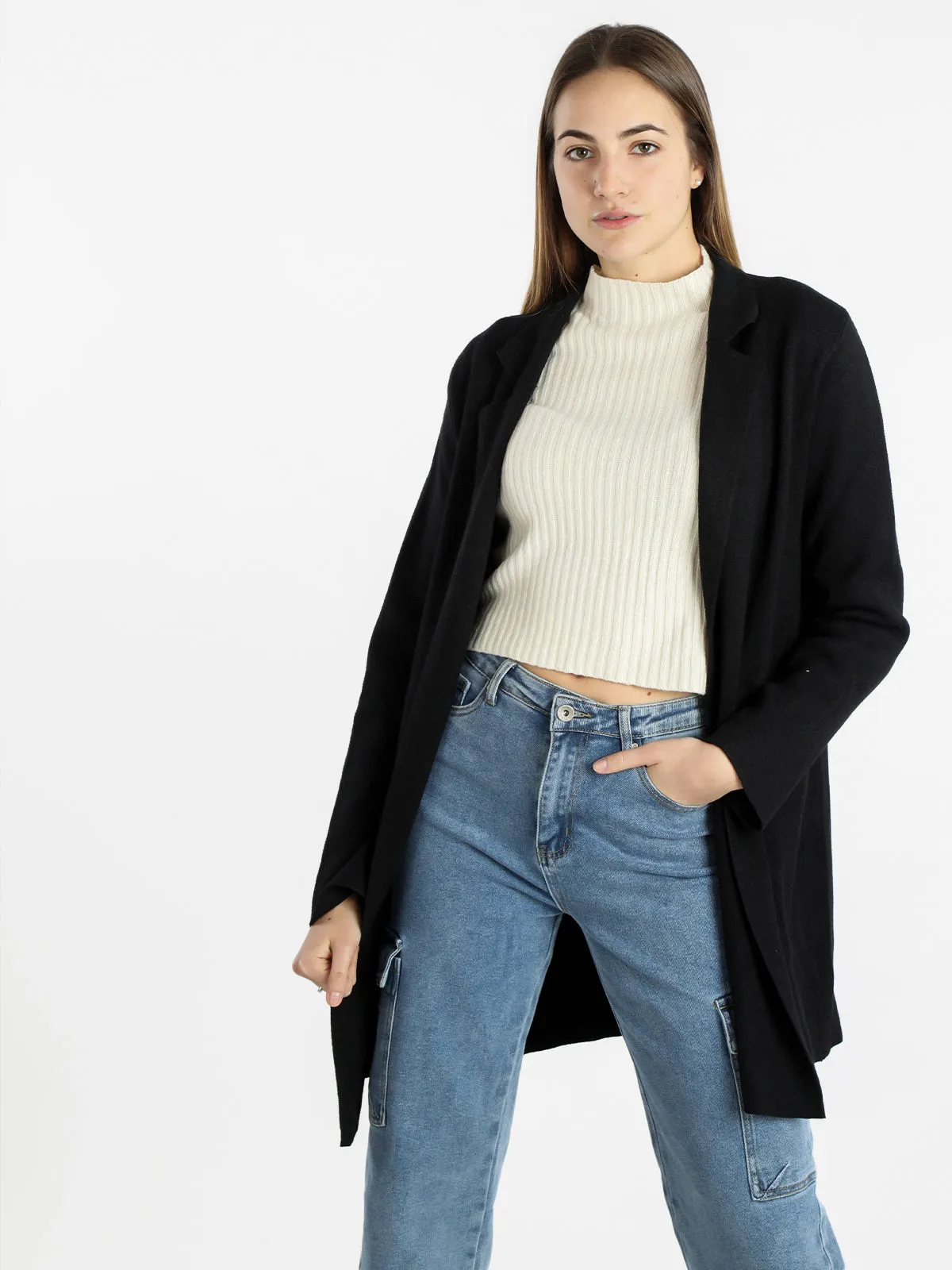 Solada Cardigan ouvert femme en grosse maille