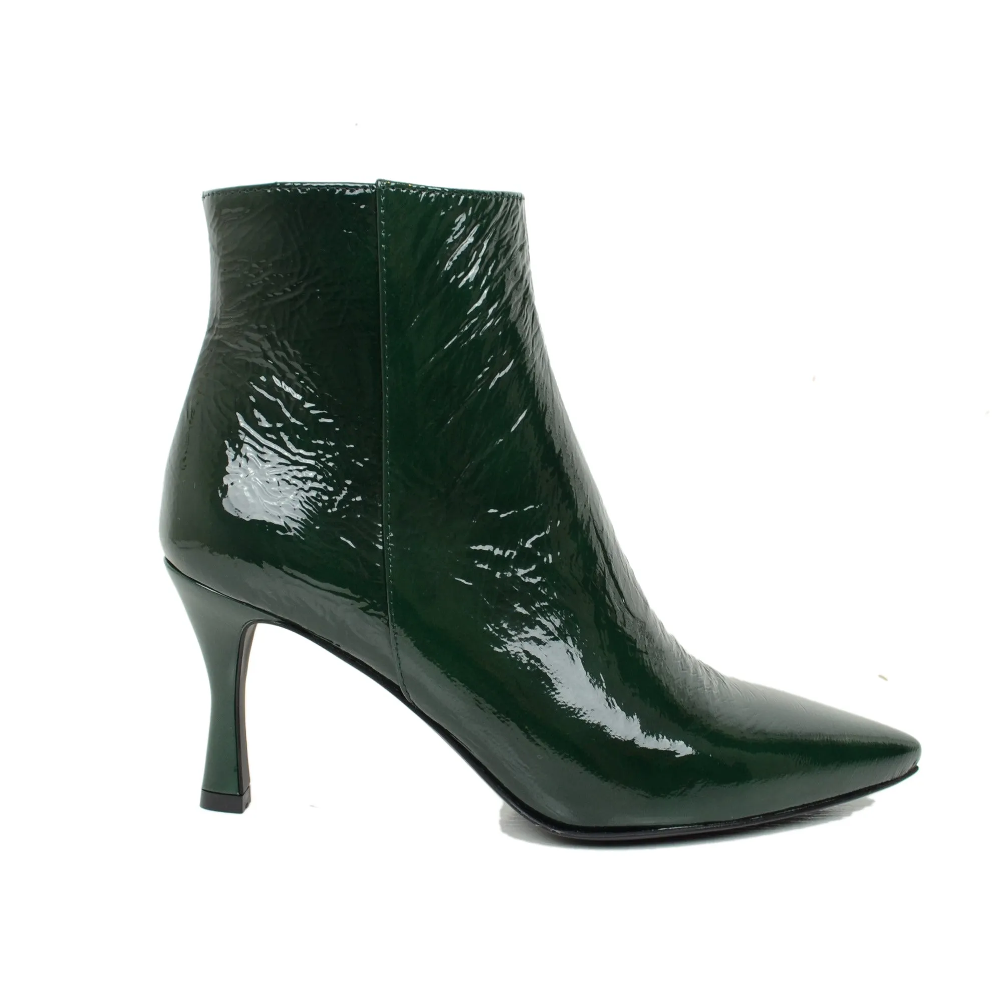 Stivaletti Donna Verdi in Pelle Naplak con Zip Made in Italy