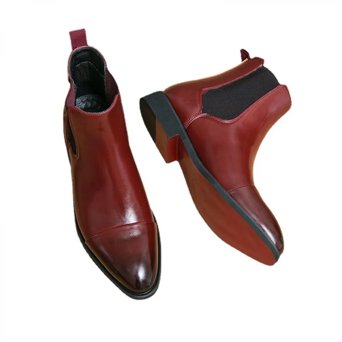 Stivali da uomo d'affari da matrimonio fatti a mano con suola rossa Chelsea Stivali da uomo formali di moda Spedizione gratuita
