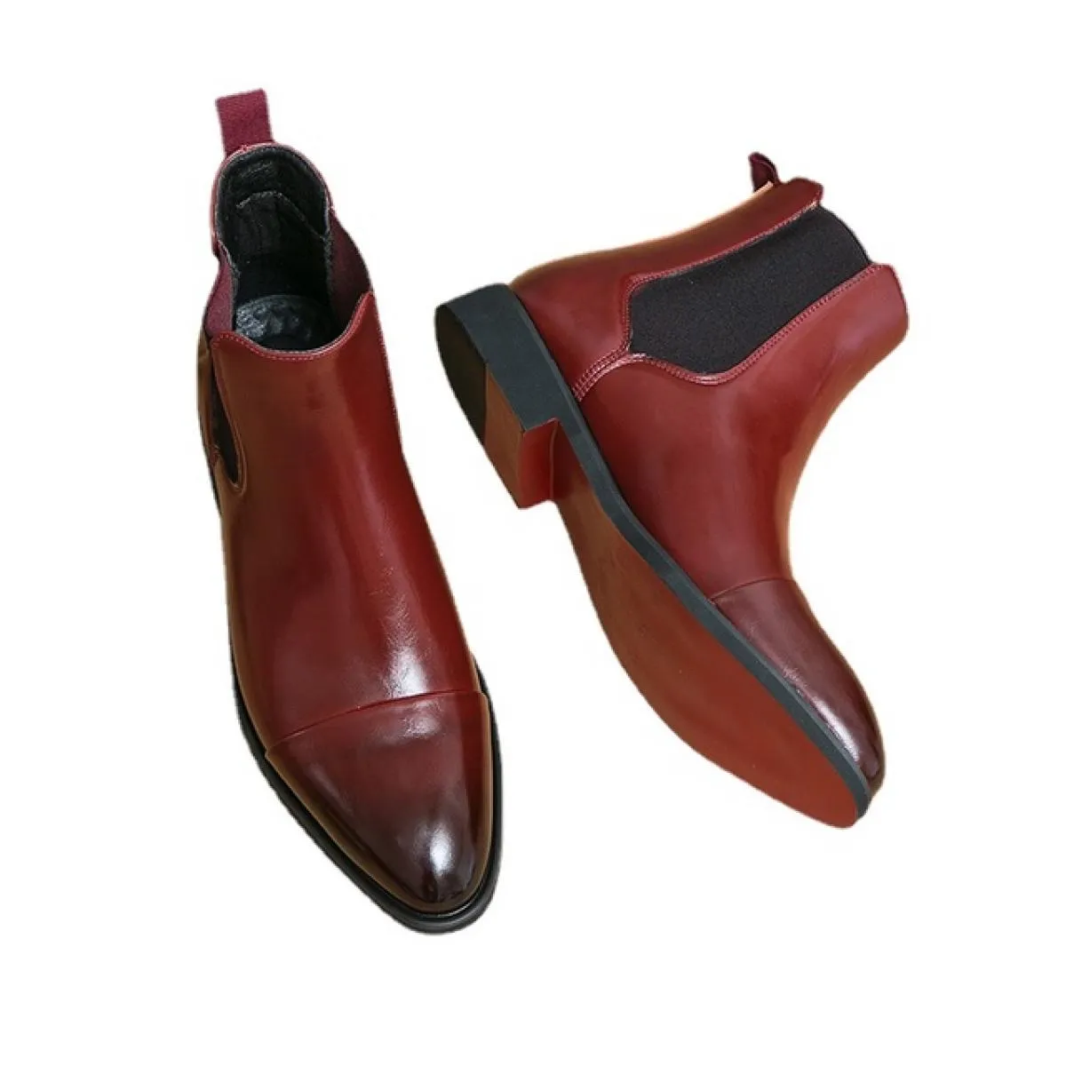 Stivali da uomo d'affari da matrimonio fatti a mano con suola rossa Chelsea Stivali da uomo formali di moda Spedizione gratuita