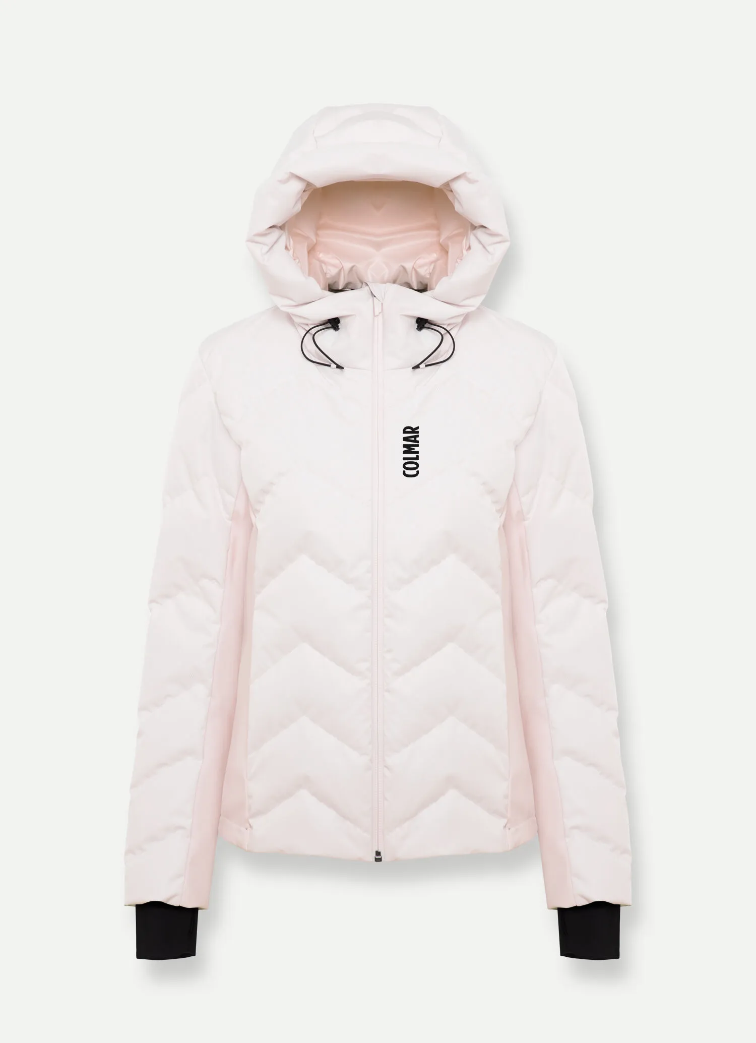 Stretch ski jacket with wide hood-collar