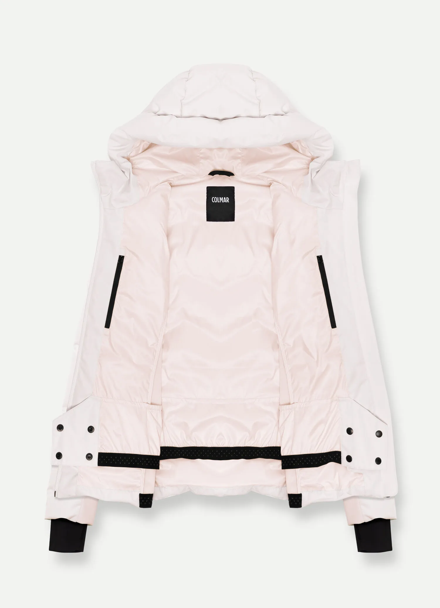 Stretch ski jacket with wide hood-collar