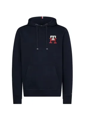 TOMMY HILFIGER Essential Monogram Felpa Cappuccio Blu Desert Sky MW0MW28677