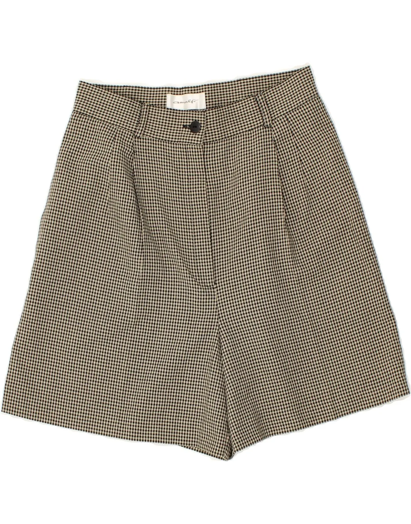 VINTAGE Womens Wide Leg Casual Shorts UK 10 Small W26 Black Gingham