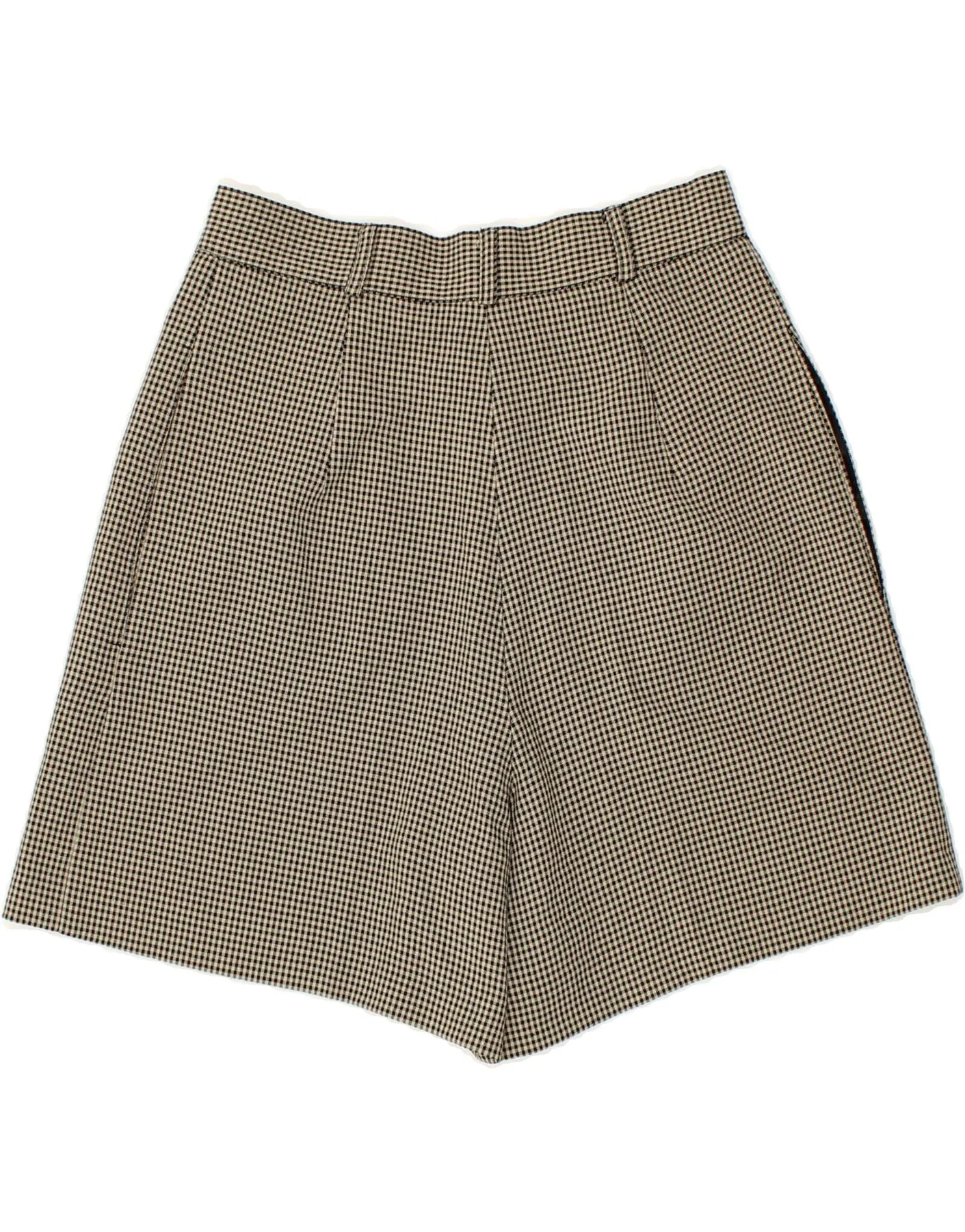 VINTAGE Womens Wide Leg Casual Shorts UK 10 Small W26 Black Gingham