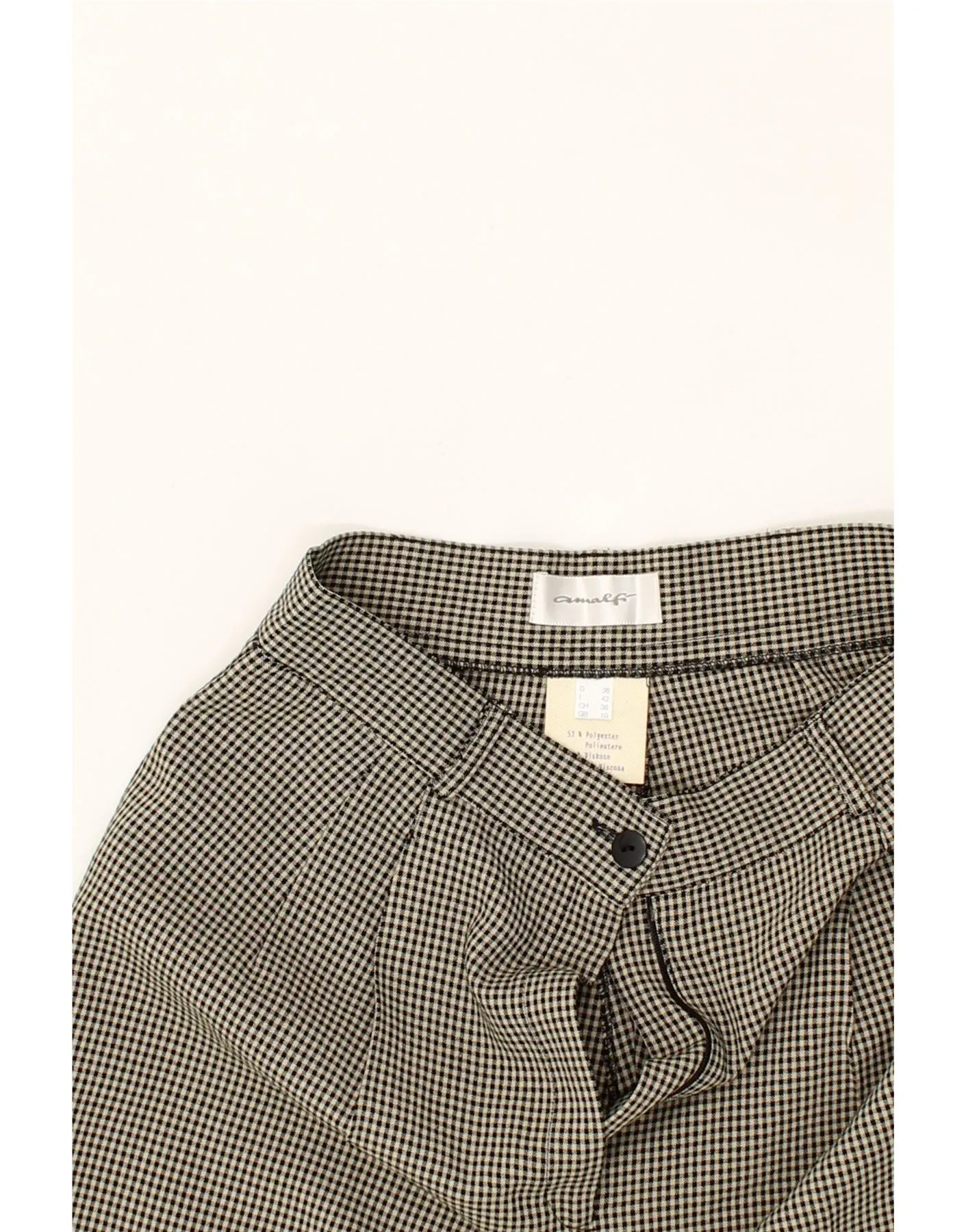 VINTAGE Womens Wide Leg Casual Shorts UK 10 Small W26 Black Gingham