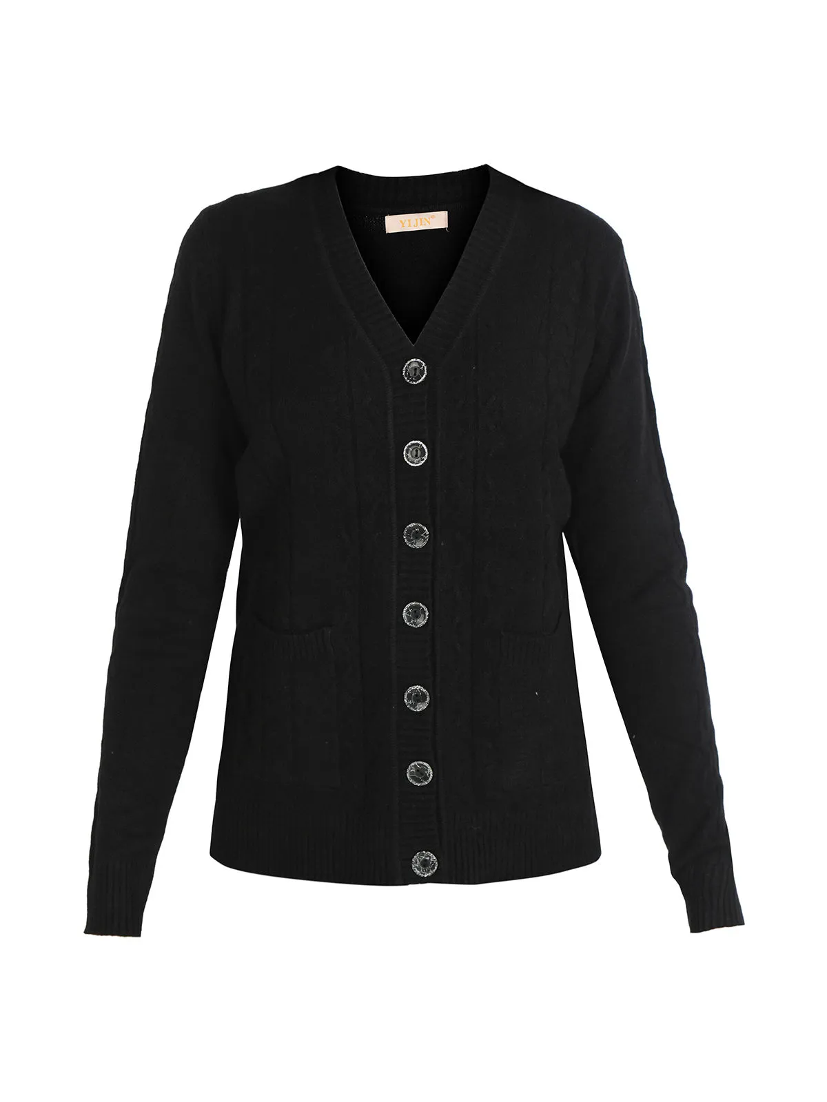 Yi Jin Cardigan tricoté femme avec boutons