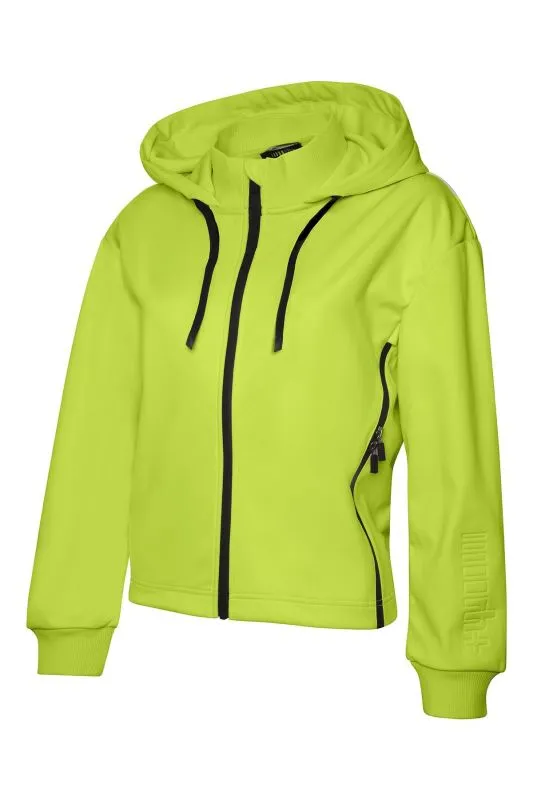 ZERORH+ 3 ELEMENTS SOFT SHELL W HOODY Acid Lime giacca softshell leggero da donna
